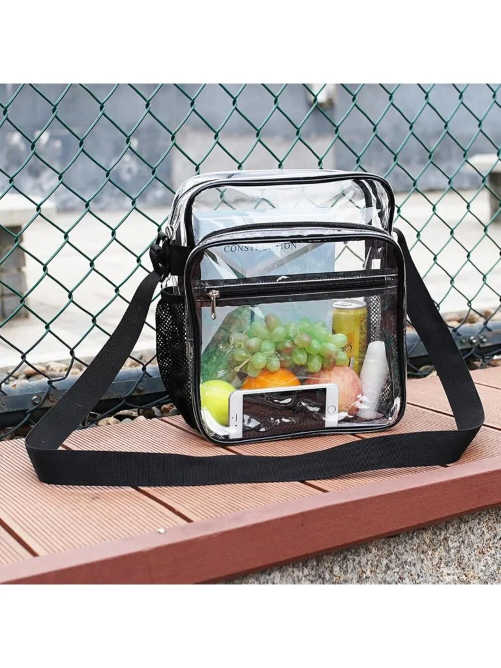 Stadium Approved Clear Crossbody Bag - Adjustable Strap for Concerts & Sports